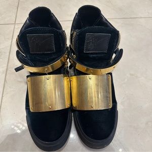 Giuseppe Zanotti Donna Metallic Patent Leather High Top Sneakers Shoes